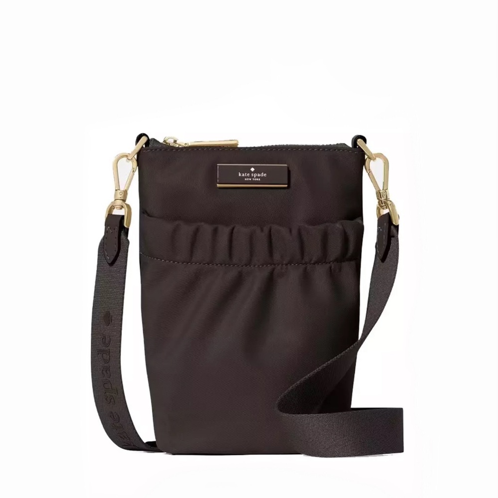 ♠️Kate Spade Carter Nylon Phone Crossbody Bag, Hot Fudge Chocolate Brown NEW NWT